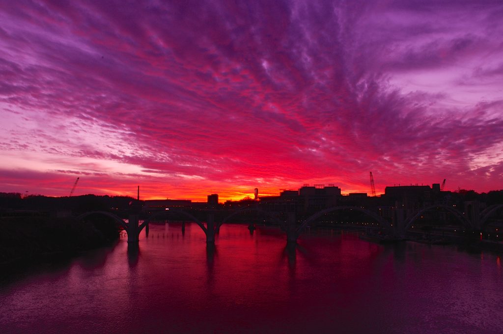 Knoxville sunset from Gay Street bridge