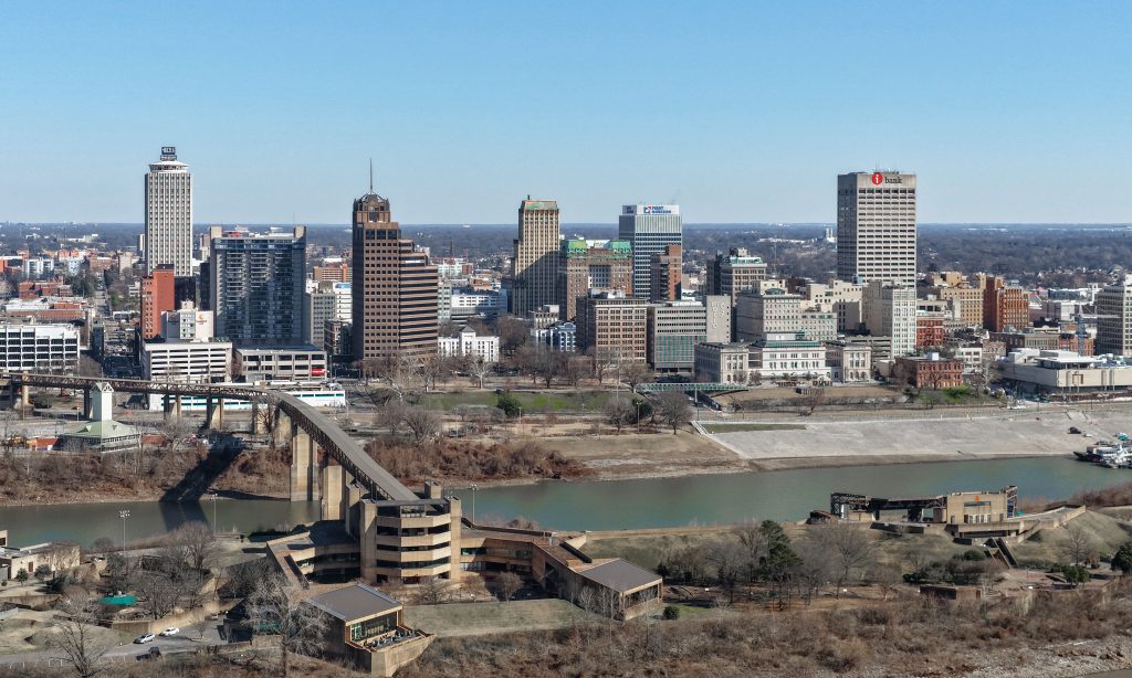 Memphis skyline along the Mississippi River