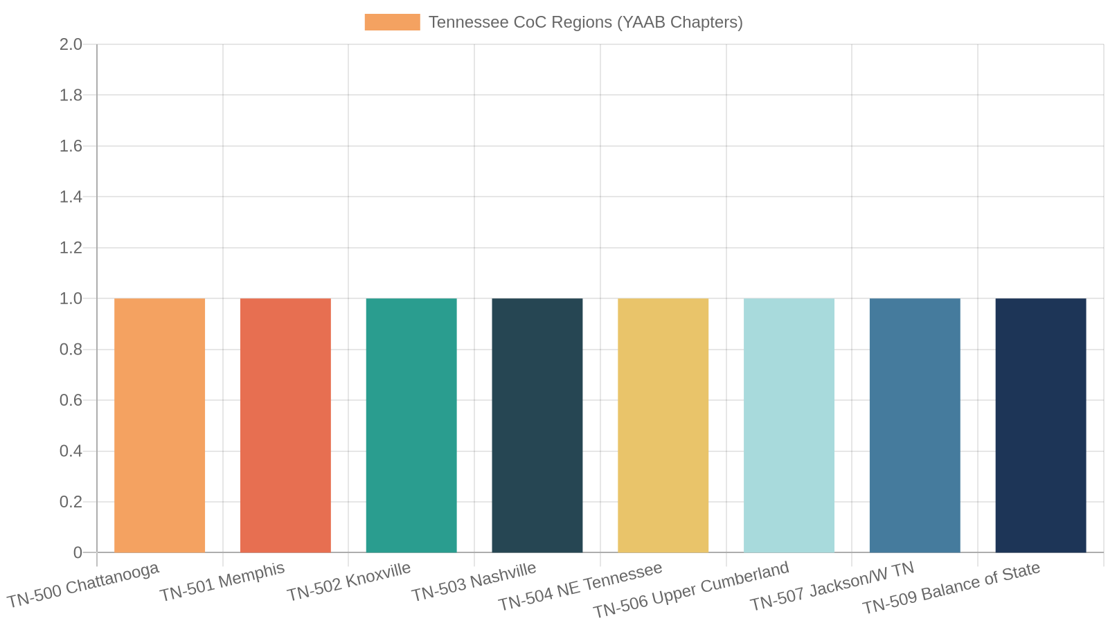 How Tennessee's 8 CoC Regions Map to Local YAABs